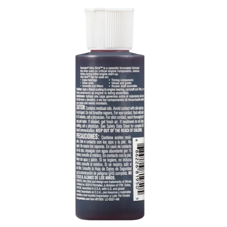 پشت بطری روغن مونتاژ پرماتکس Ultra Slick و کاربردها